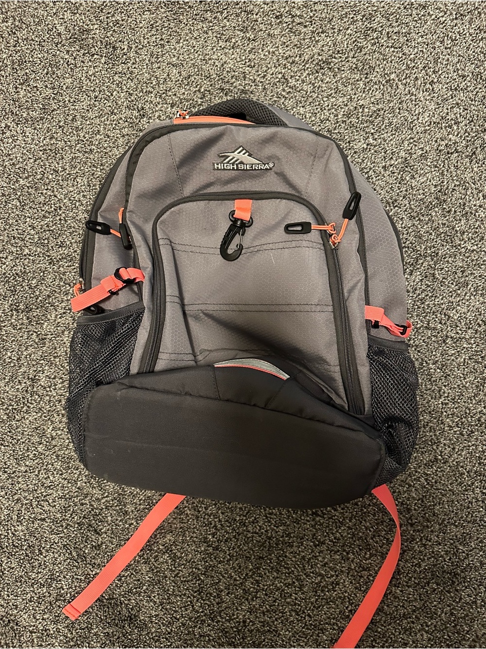 High Sierra Grey and Pink Backpack